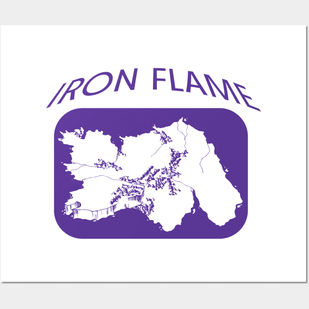 Iron Flame Map Purple Wall Art by KifLeeDesigns